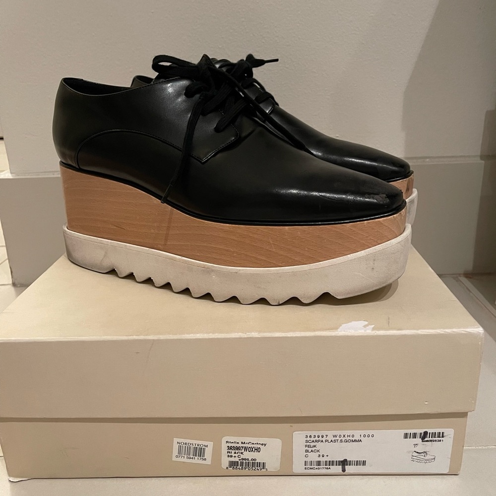 Stella McCartney Creeper Black Leather Size 9.5